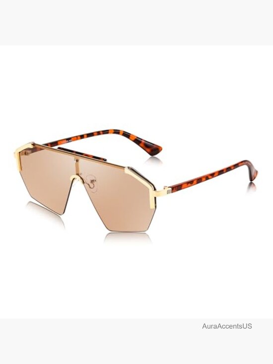 Oversized Rimless Flat One Piece Sunglasses Retro Stylish Shade Unisex UV400 main image 6